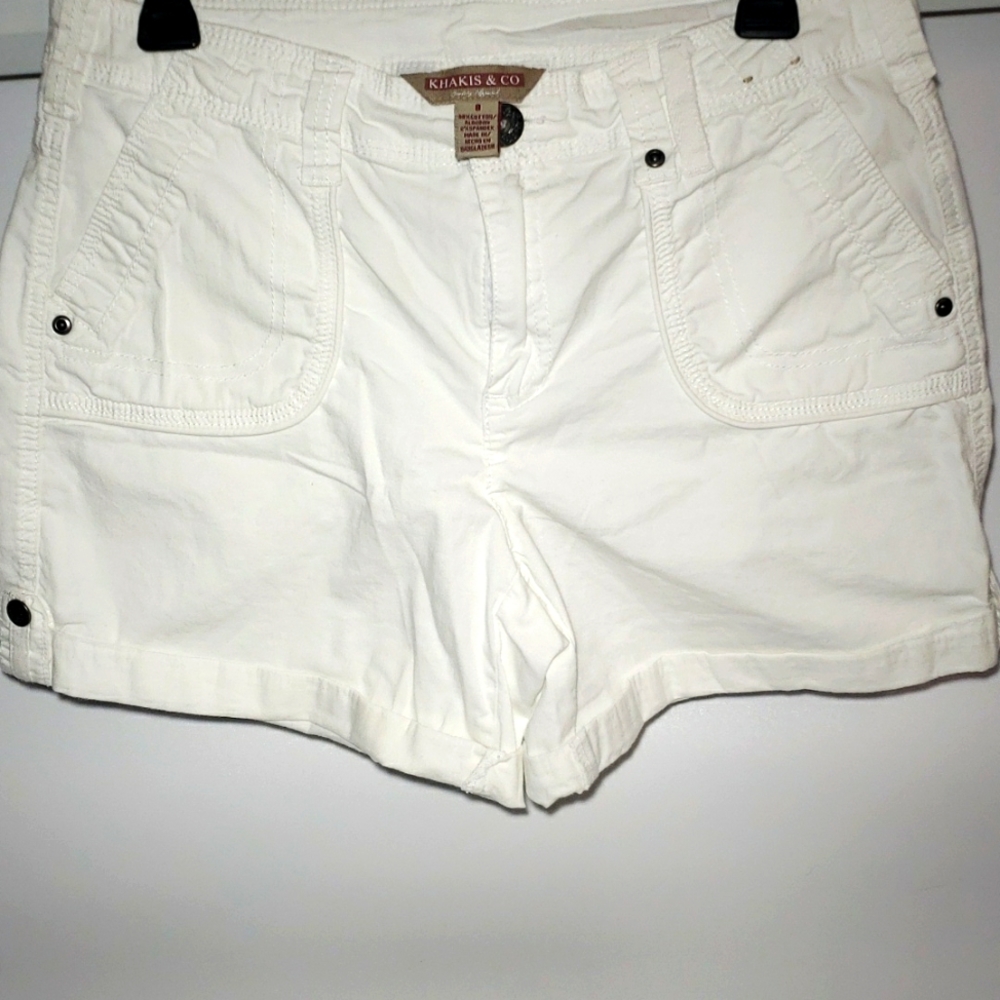 Safari Style Khaki  women's White shorts ,size 8.